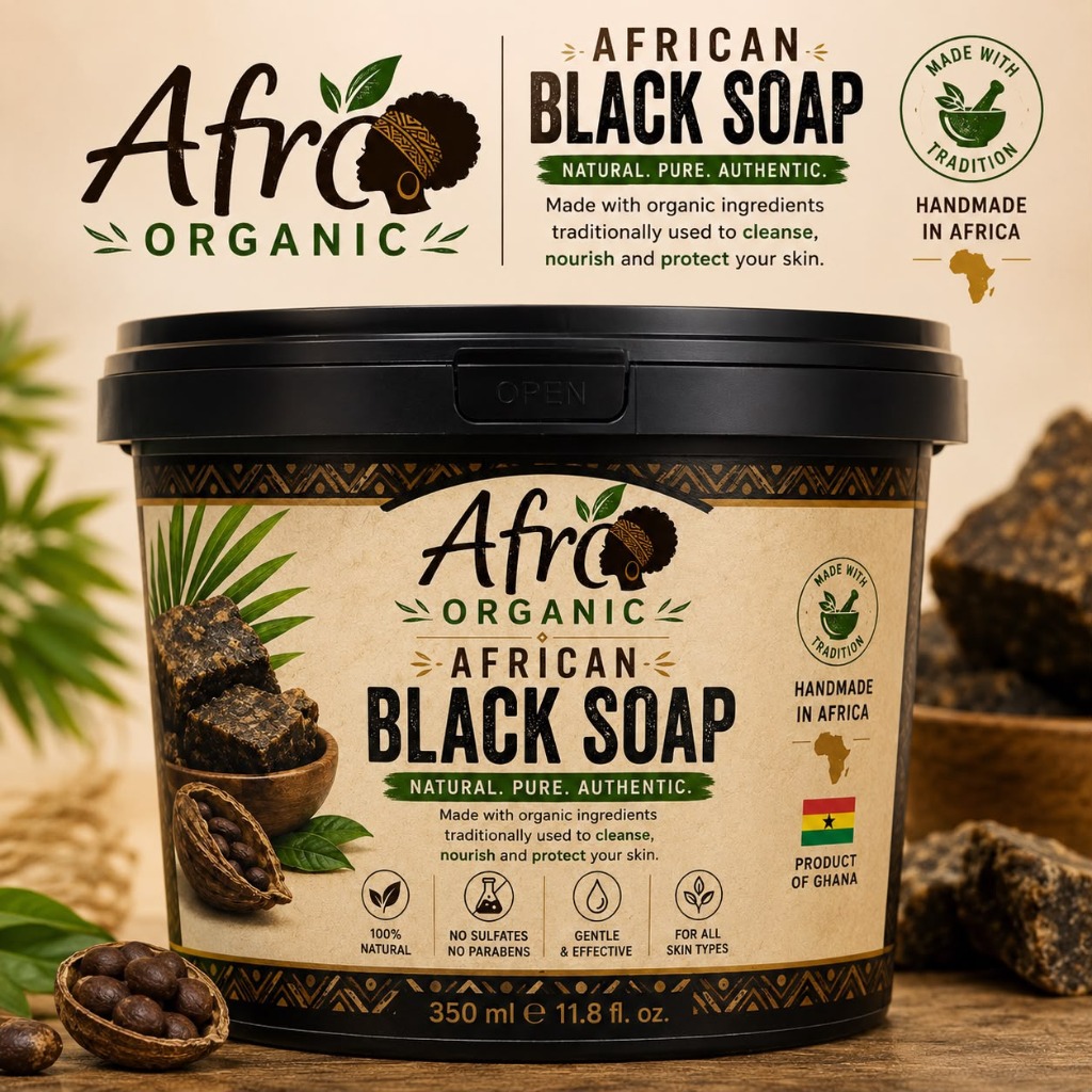 Afro Organic African Black Soap 250ml